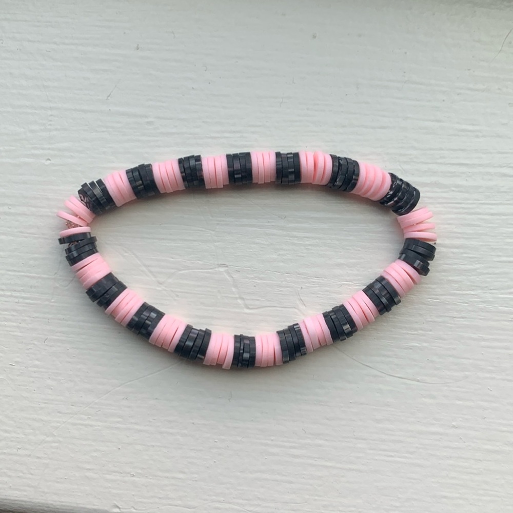 Pink and black bracelet